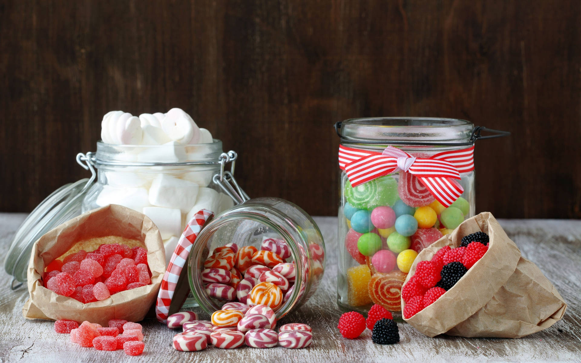 Candies And Marshmallows Background