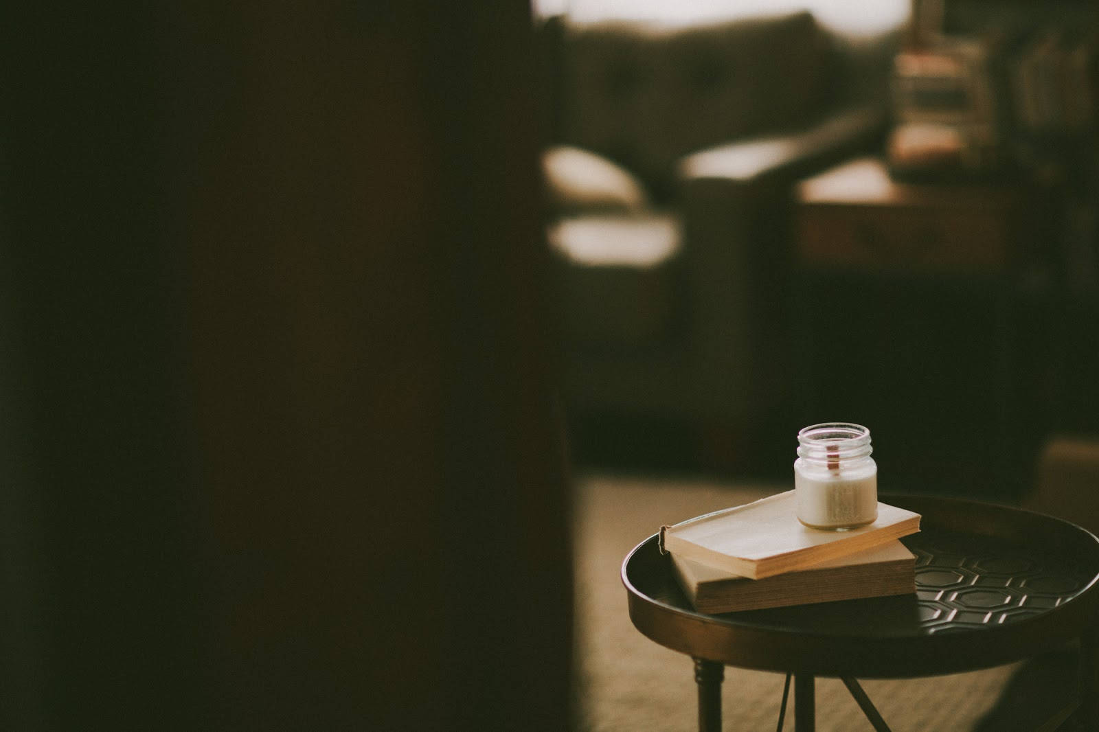 Candle On Table For Pinterest Laptop Background