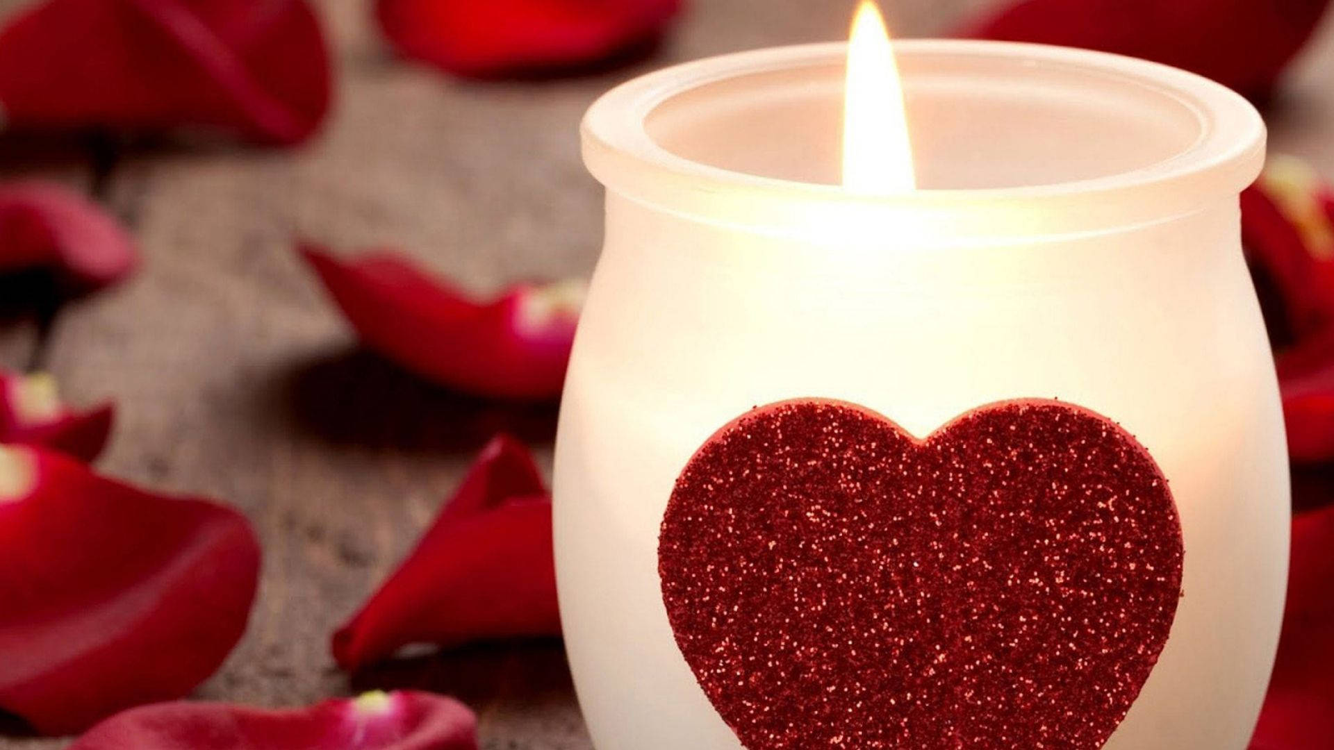 Candle Surrounded By Petals Background