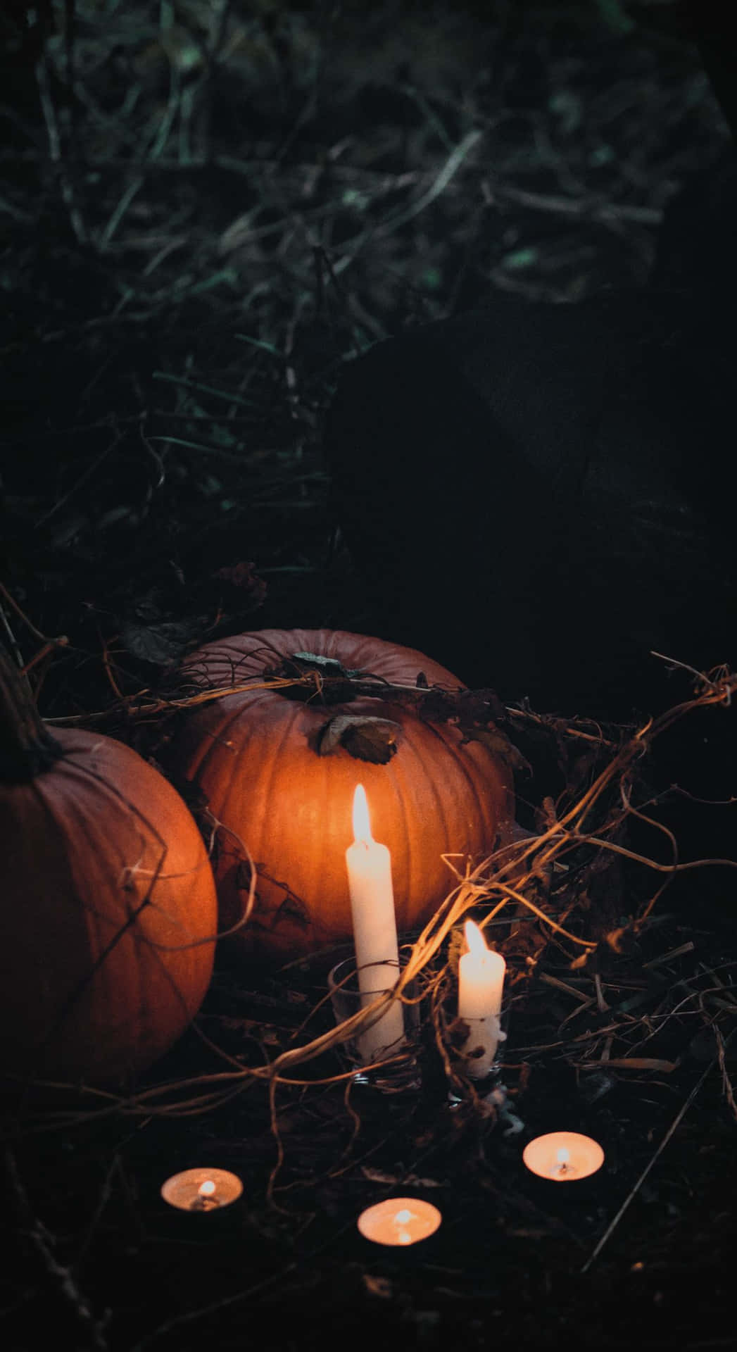 Candles At Night Fall Halloween Iphone Background