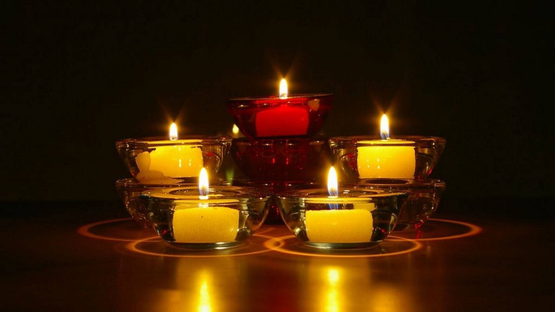 Candles In Circles Background