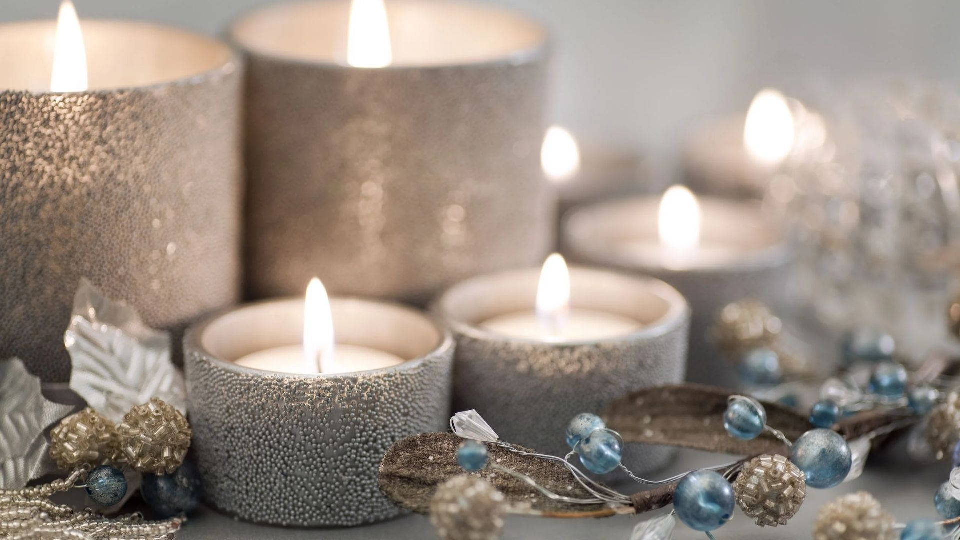 Candles In Silver Glass