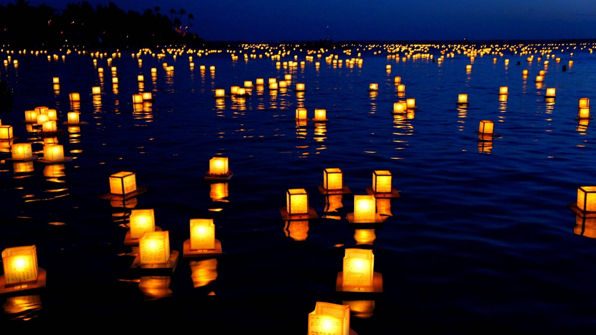 Candles In The Sea Background