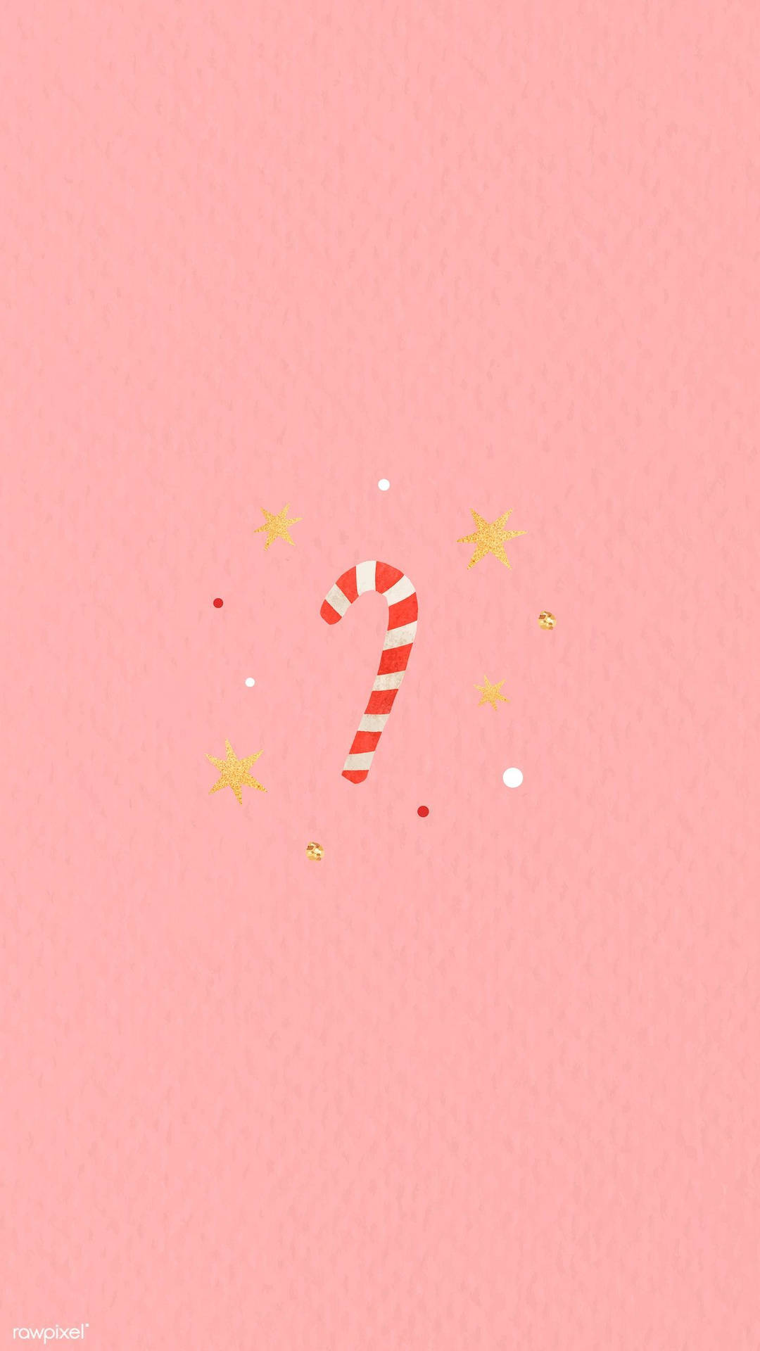 Candy Cane In Pink Background Background