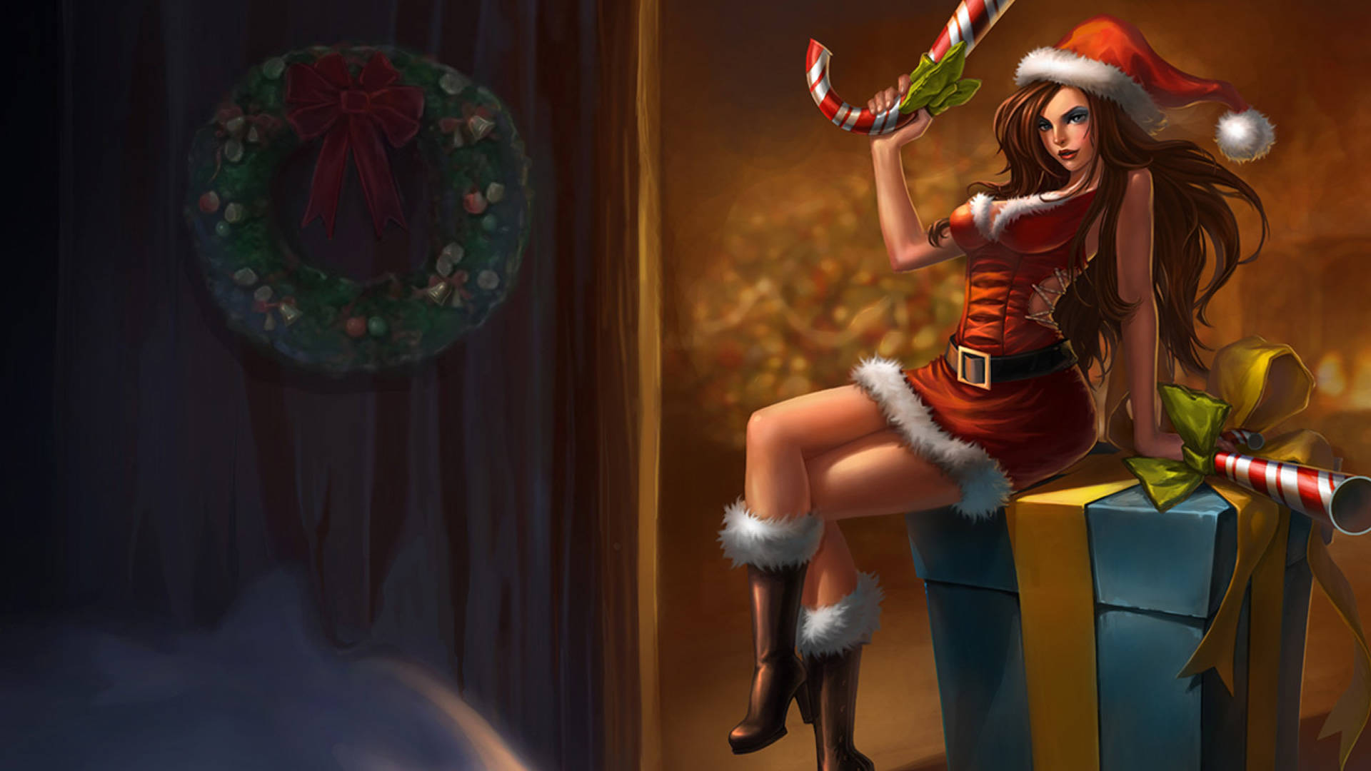 Candy Cane Miss Fortune Background