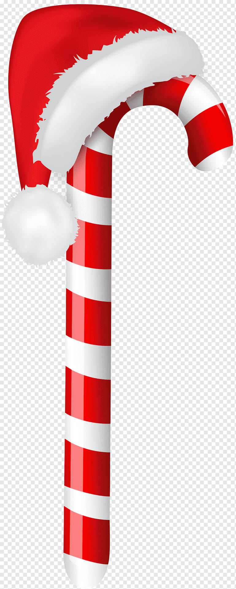 Candy Cane With Christmas Hat Background