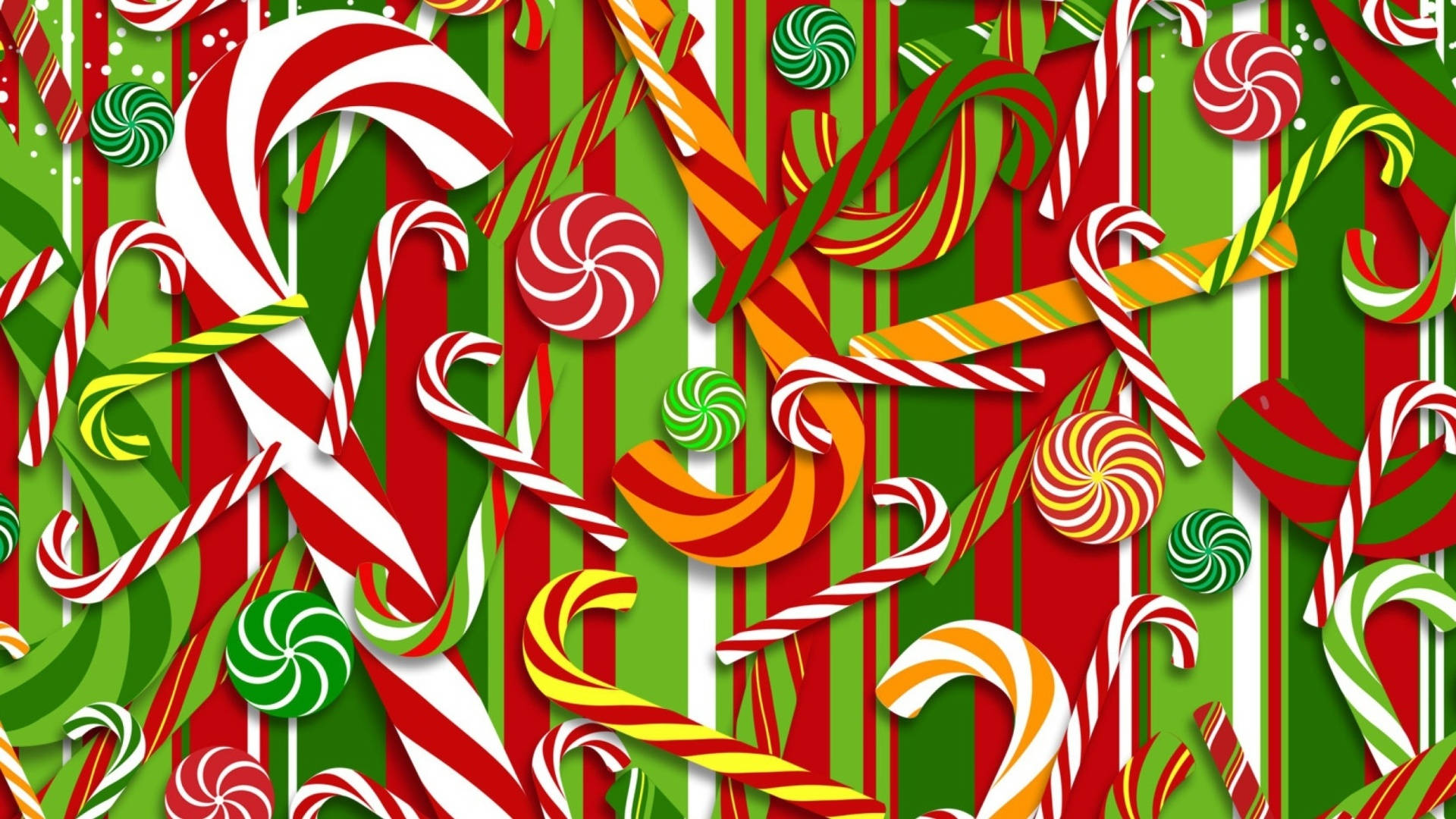 Candy Cane With Lollipop Background