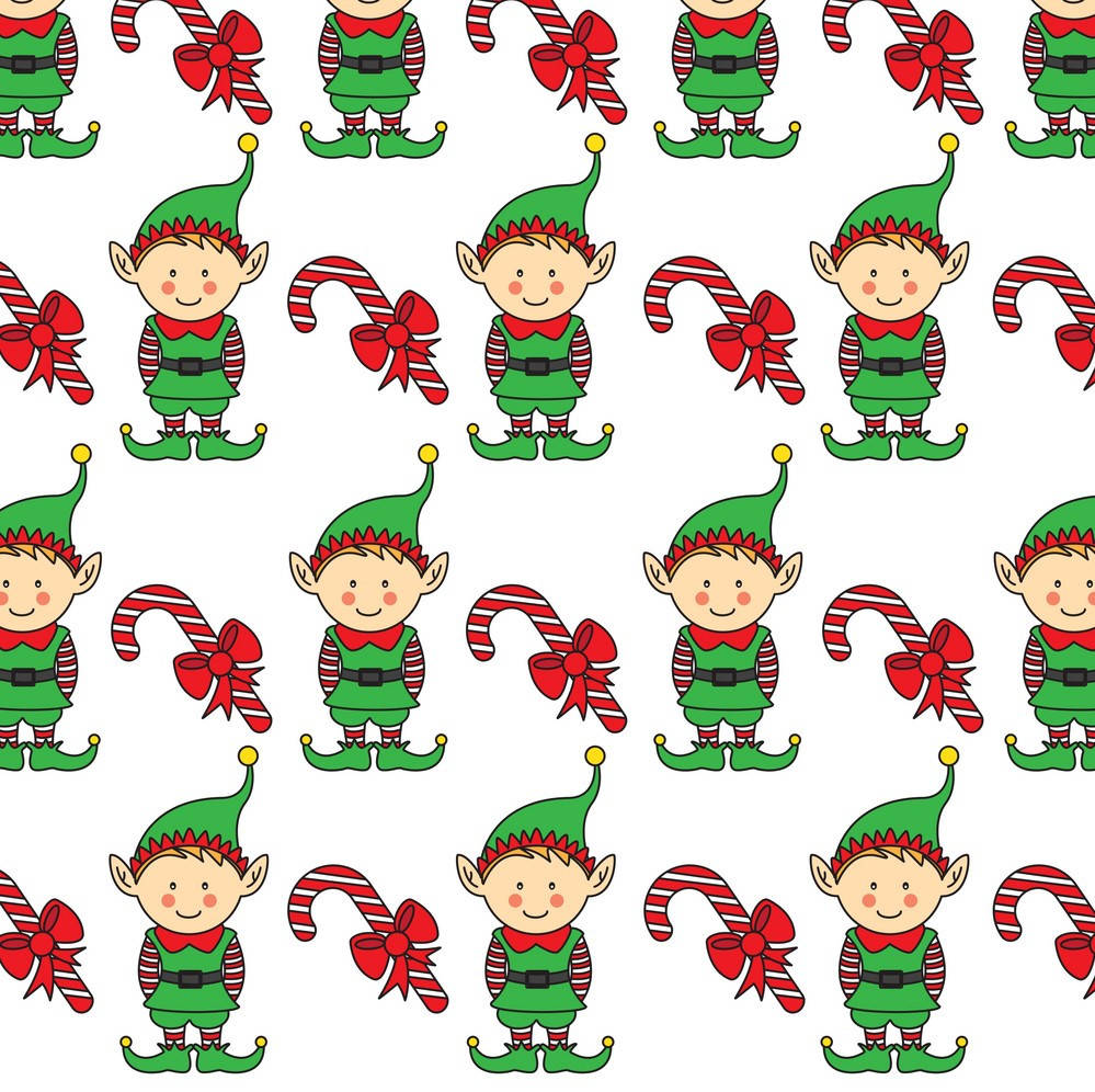 Candy Canes With Christmas Elf Background