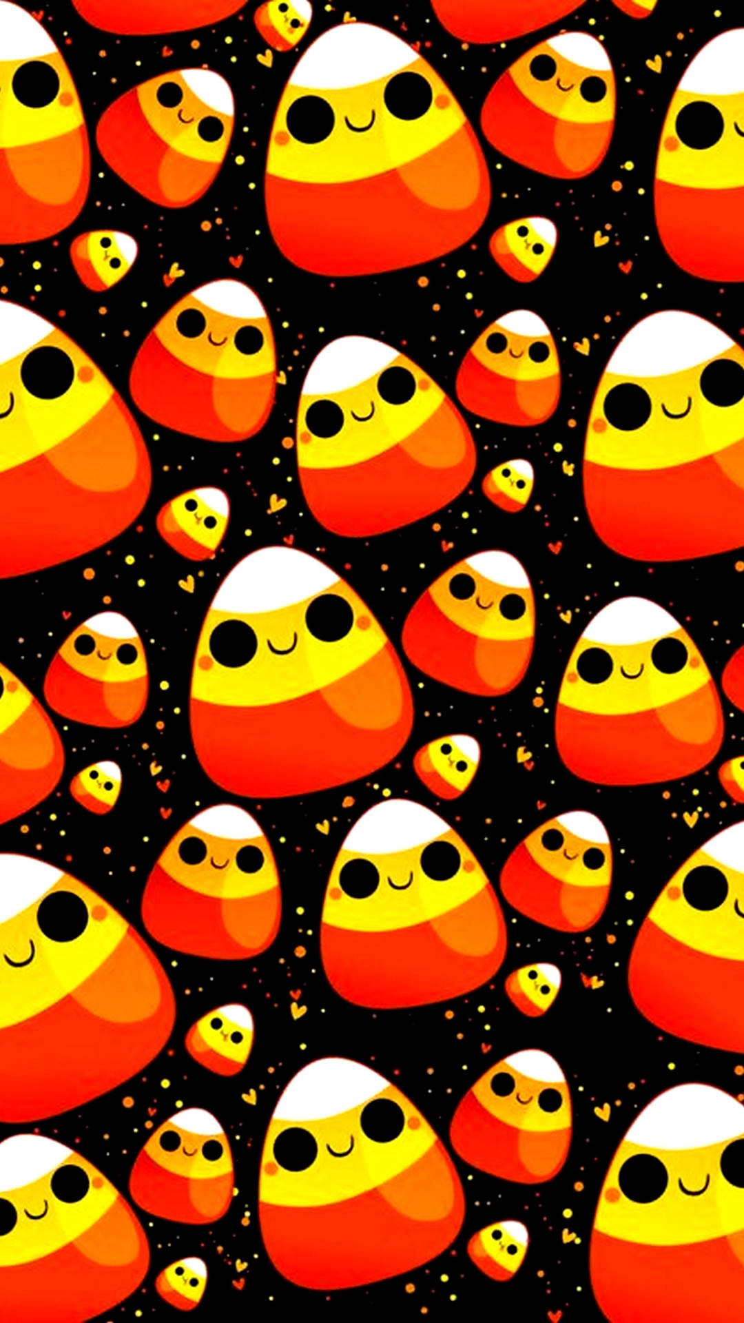 Candy Corn Pattern With A Black Background Background