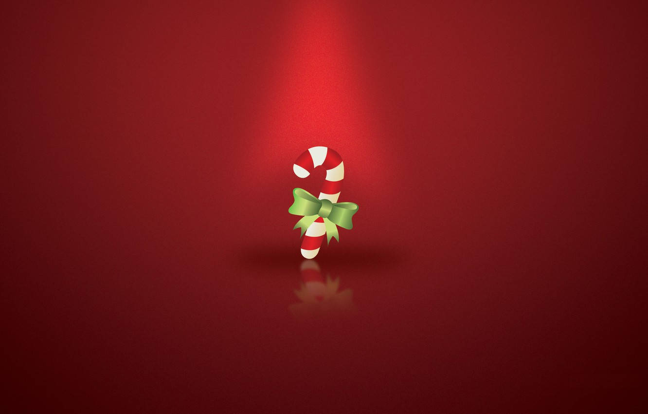 Candy On Red Christmas Background Background