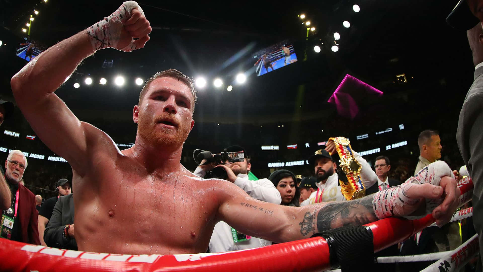 Canelo Alvarez At The Corner Background