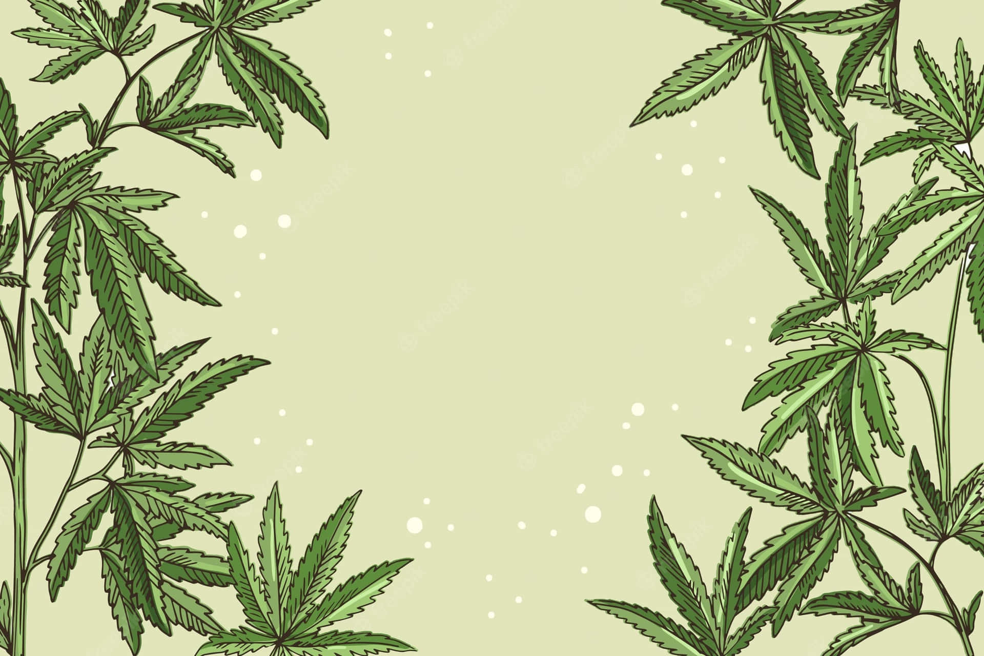 Cannabis Leaf Decorative Frame Background