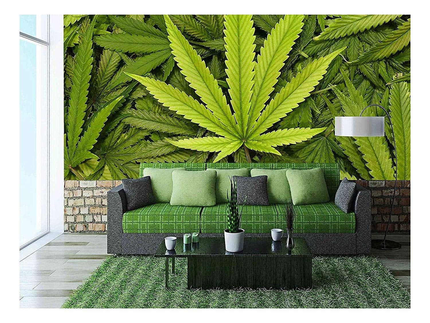 Cannabis Leaf Wall Cover Background