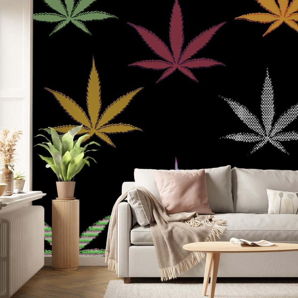 Cannabis Leaf Wall Decoration Background