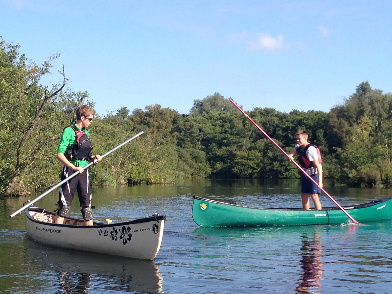 Canoeing And Standing Background