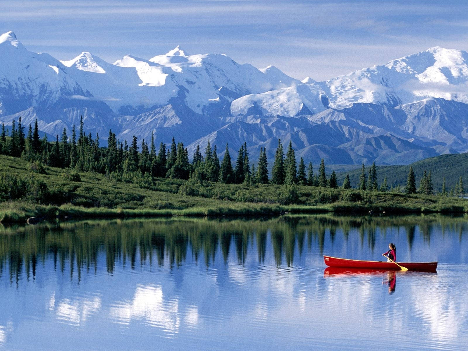 Canoeing In The Wonder Lake Background