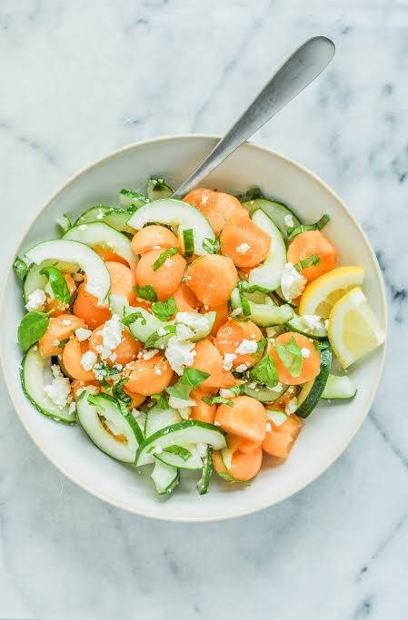 Cantaloupe Cucumber Salad Background