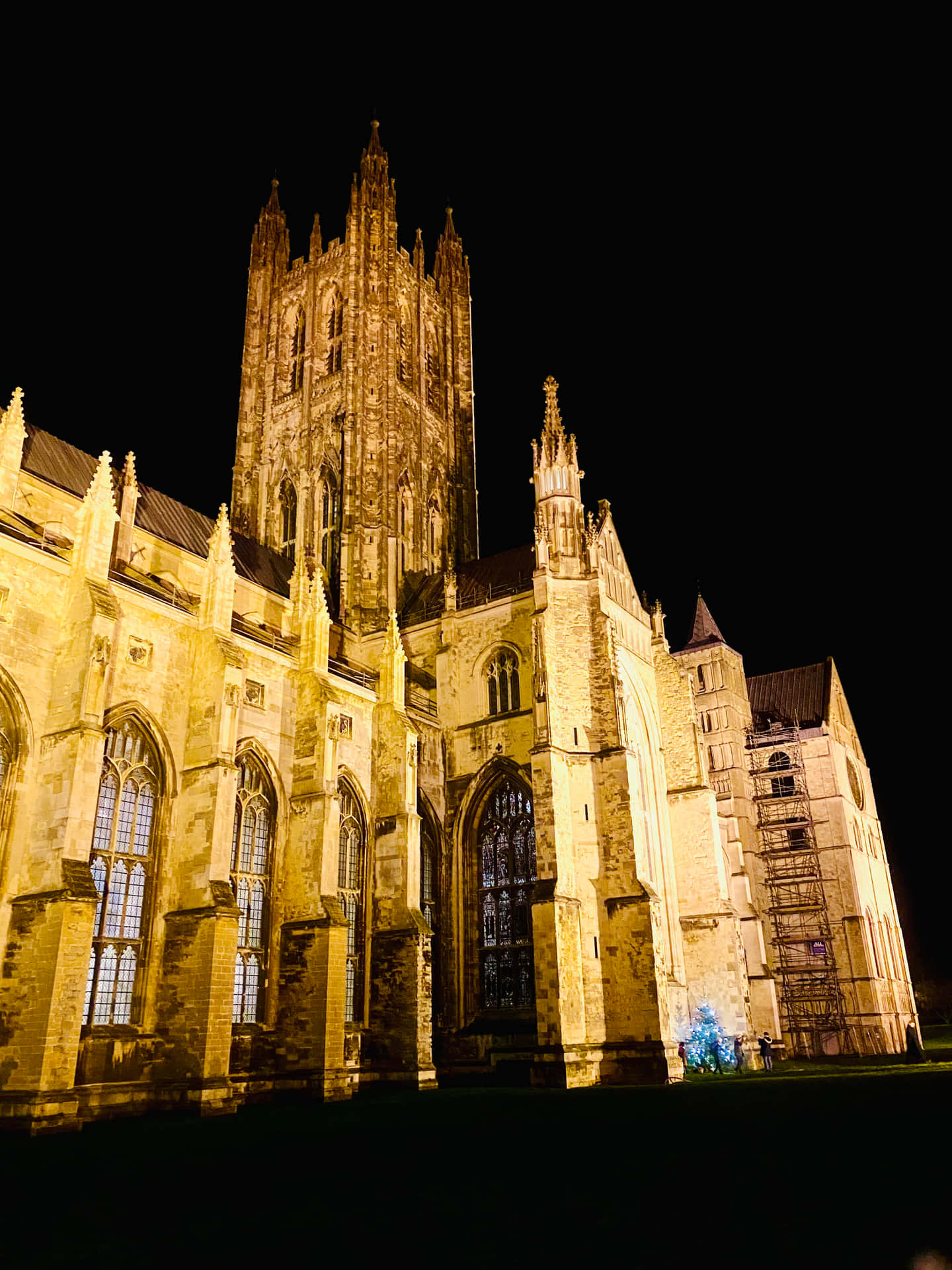 Canterbury Cathedral Glowing At Night