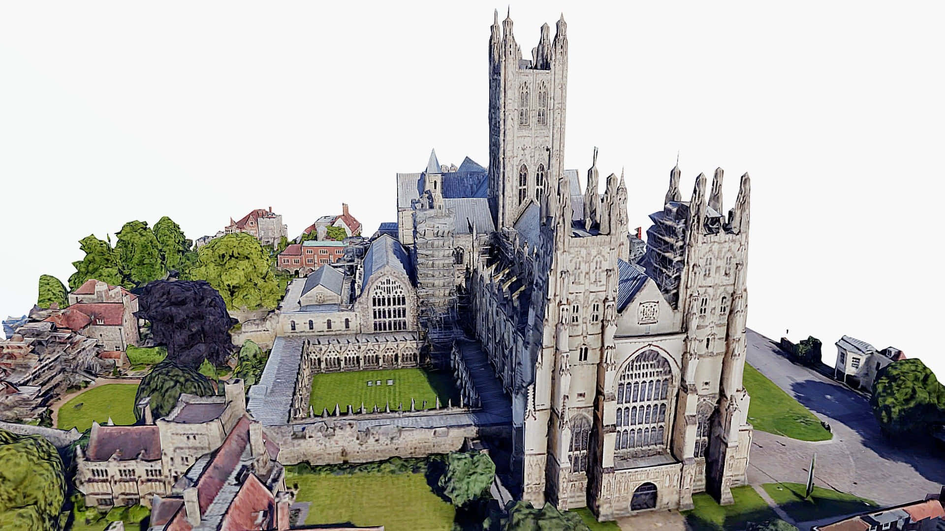 Canterbury Cathedral's Entire Area 3d Model