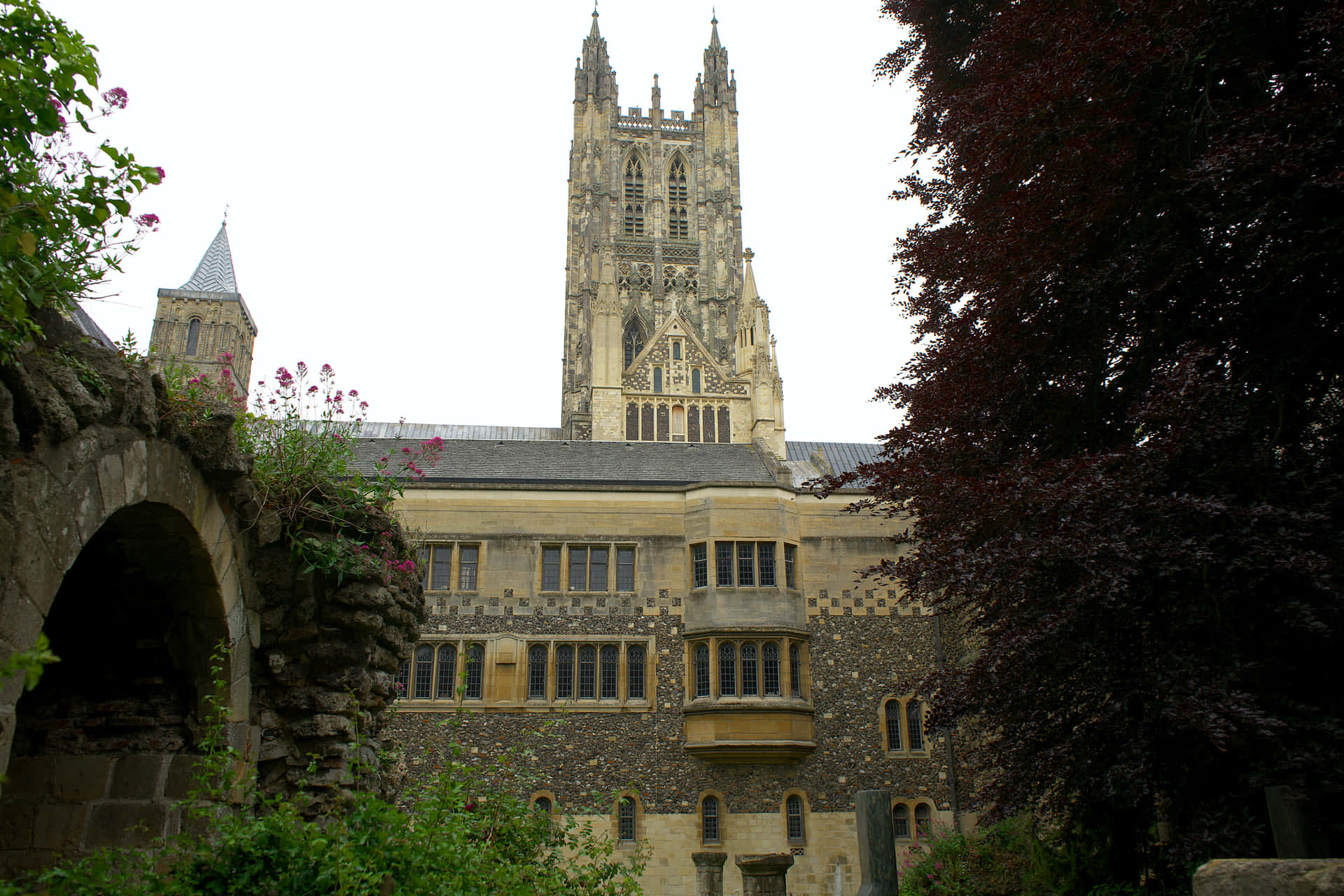 Canterbury Cathedral Viewed From Its Garden
