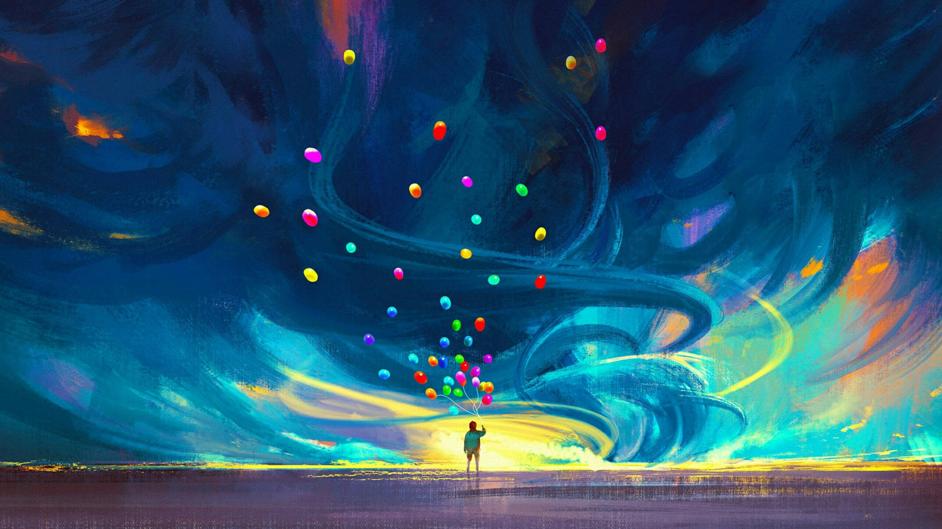 Canva Flying Balloons Background