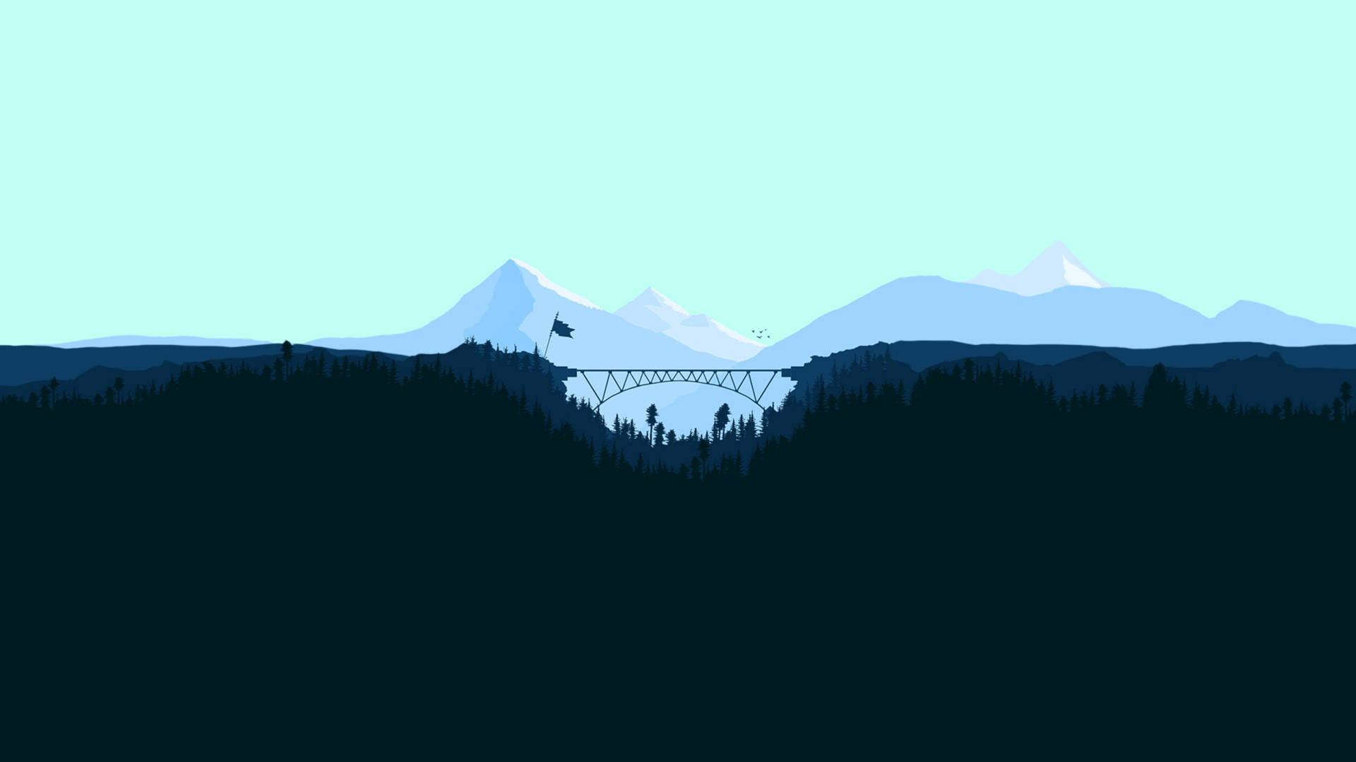 Canva Forest Mountain Vector Background