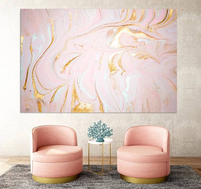 Canvas Rose Gold Marble Background