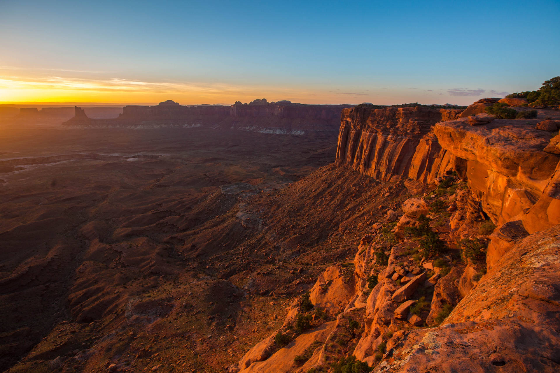 Canyonlands National Park During Golden Hour Background