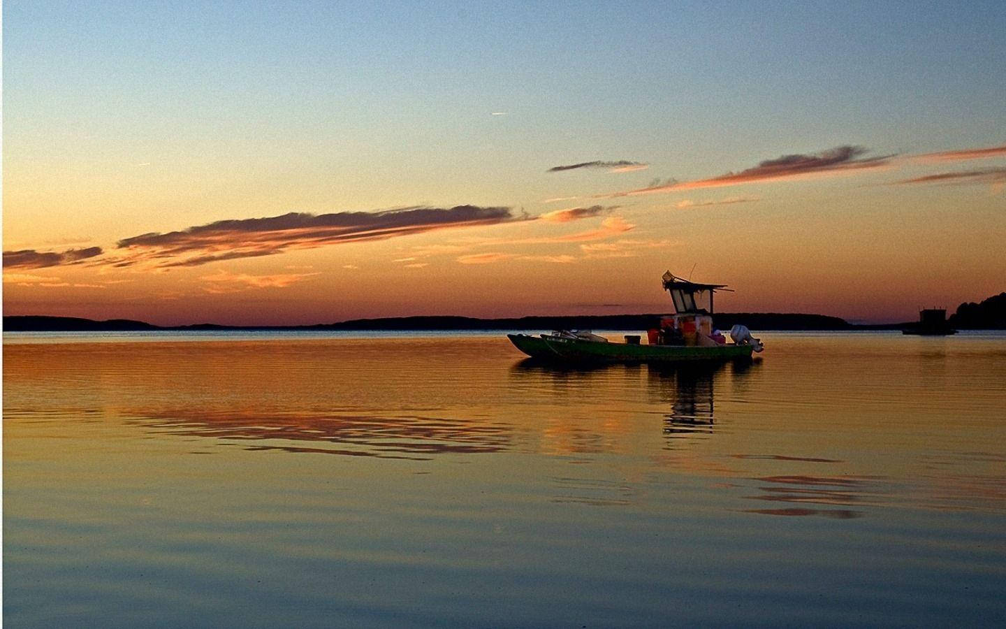 Cape Cod Boat And Sunset Background