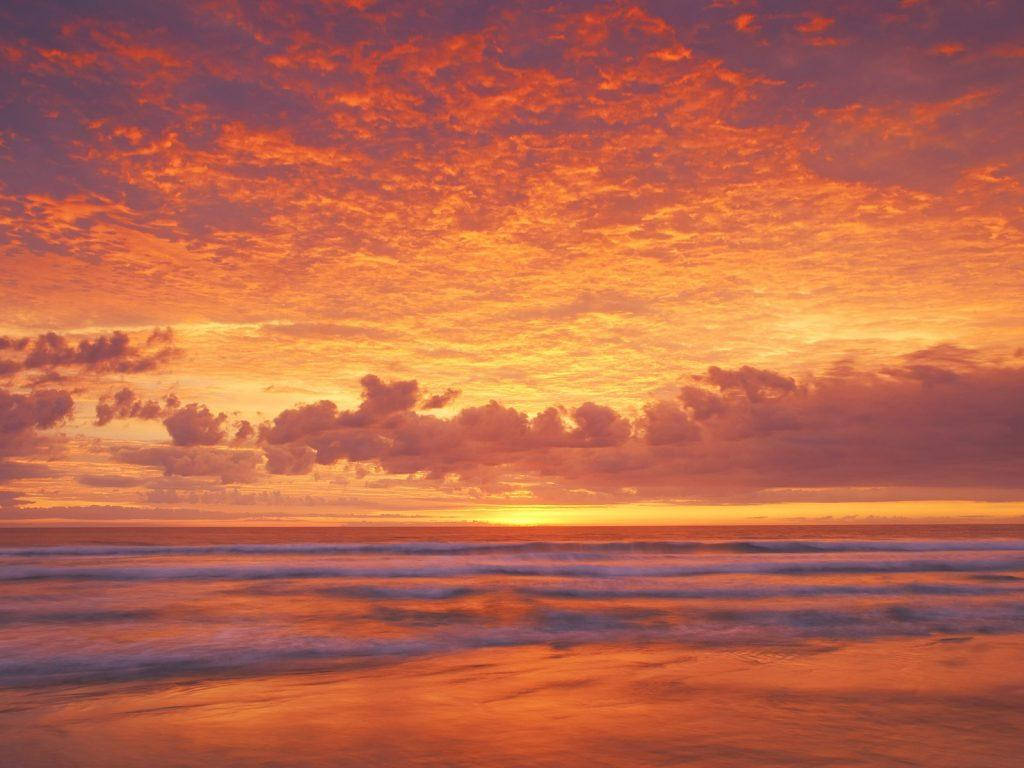 Cape Cod Clouds And Orange Sky Background