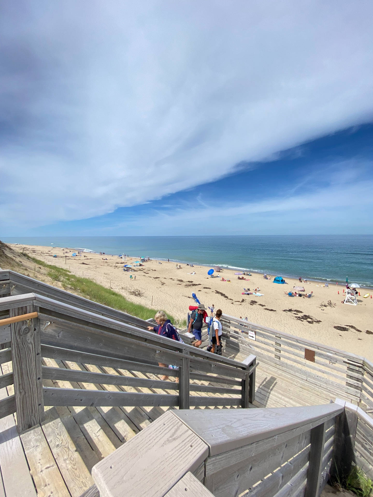 Cape Cod Deck By The Beach Background