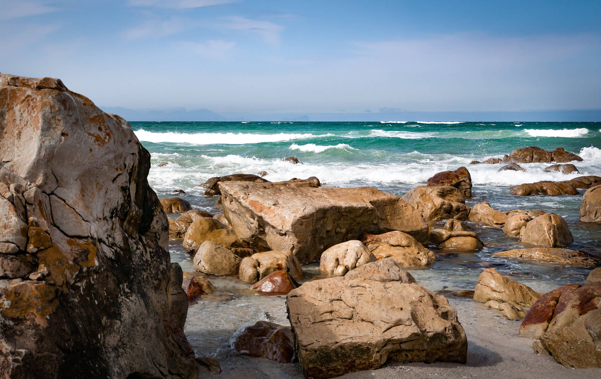 Cape Cod Rocks By The Sea Background