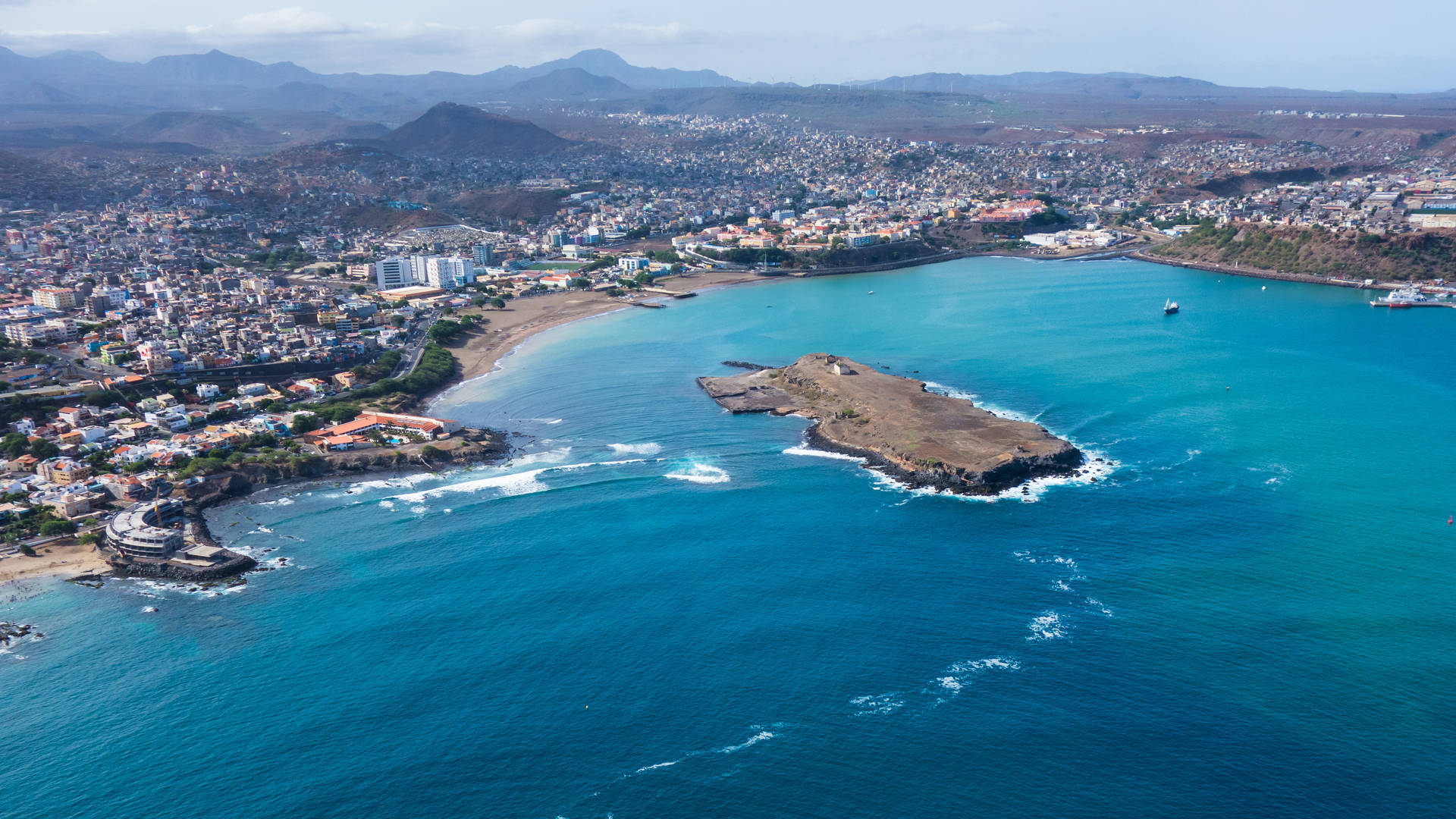 Cape Verde Aerial Shot Background