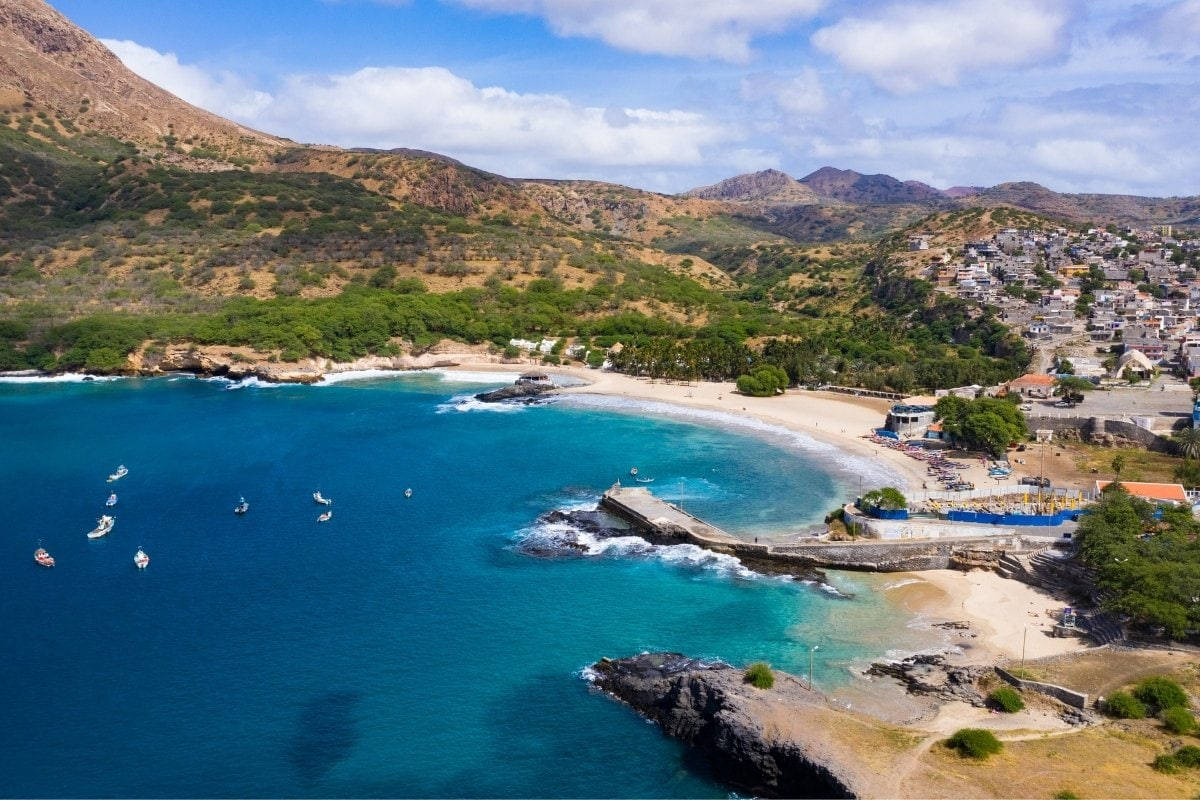 Cape Verde Beach Bird's Eye View Background