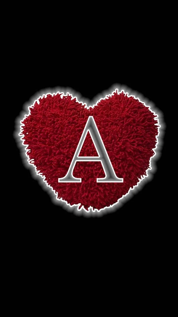Capital Alphabet Letter A On Red Heart