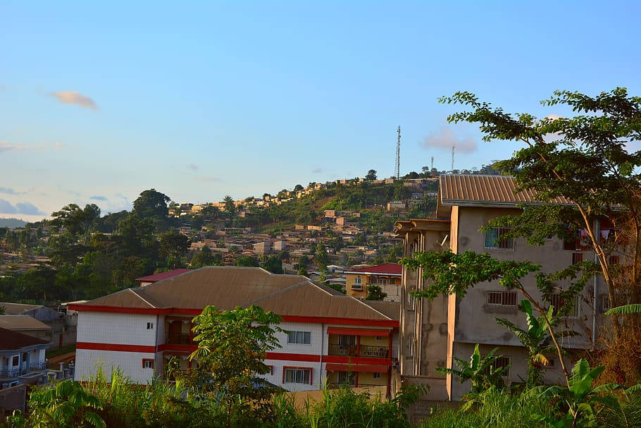 Capital City Of Cameroon Yaoundé Houses On Hills Background