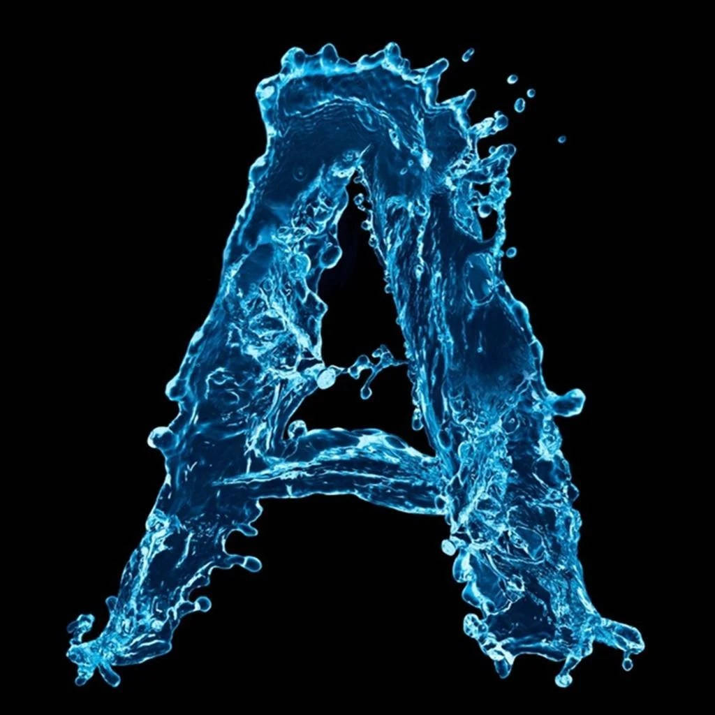 Capital Letter A Floating On Blue Water Background