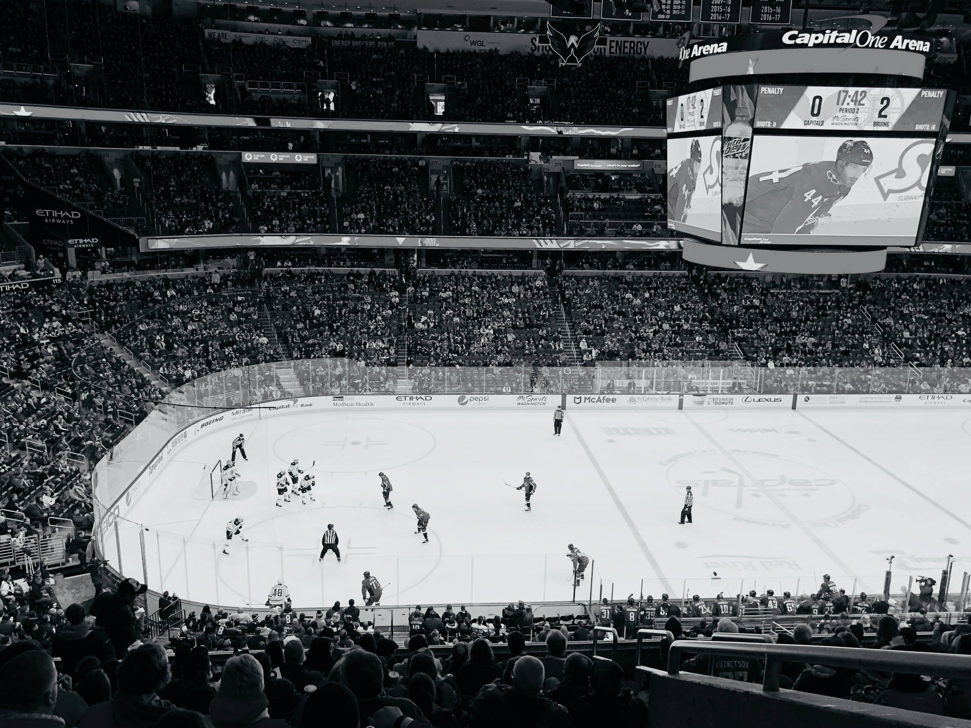 Capital One Arena Black And White Background