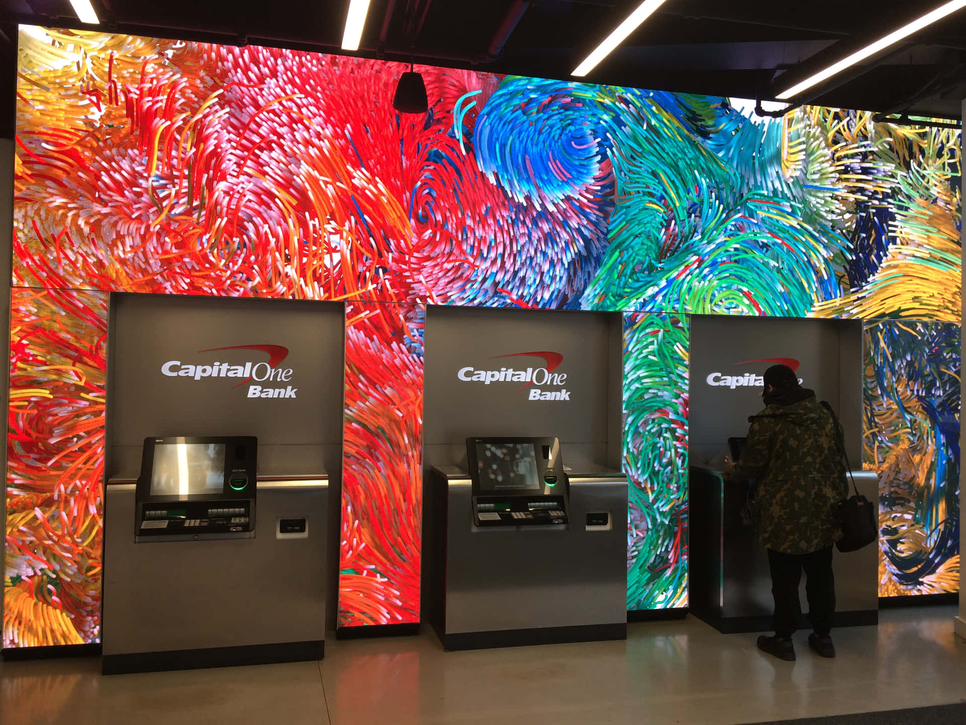 Capital One Atm On Painted Walls