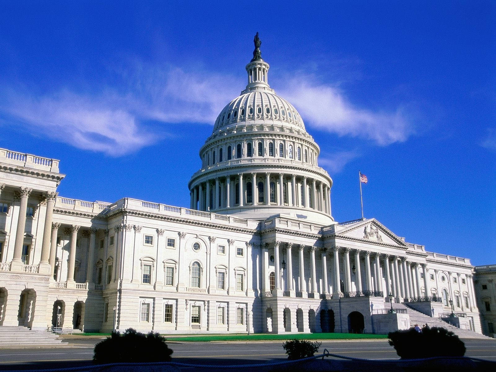 Capitol Hill Bright Blue Sky Background