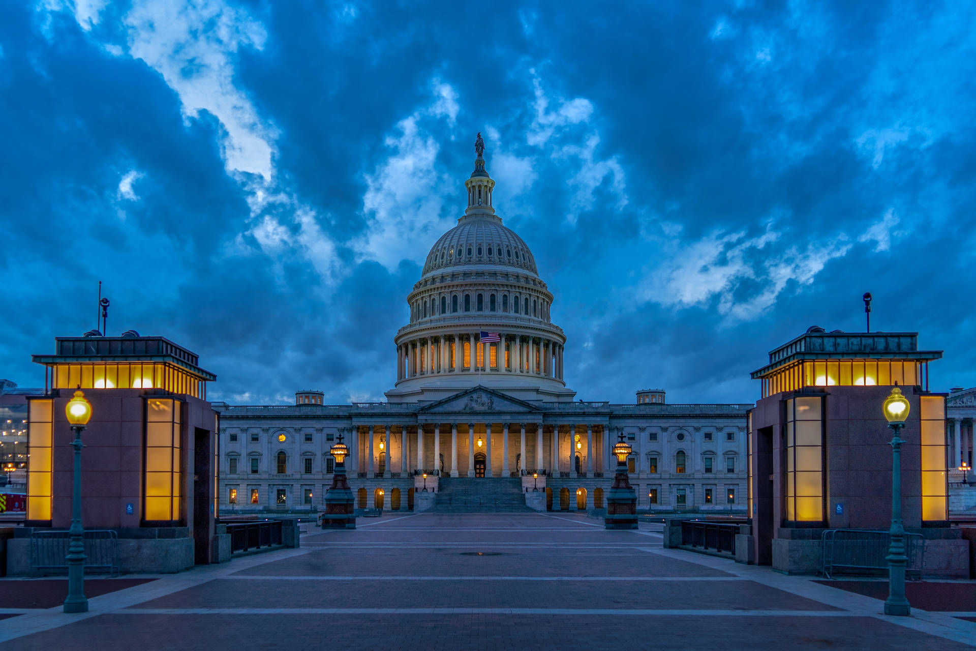 Capitol Hill Lights At Night Background