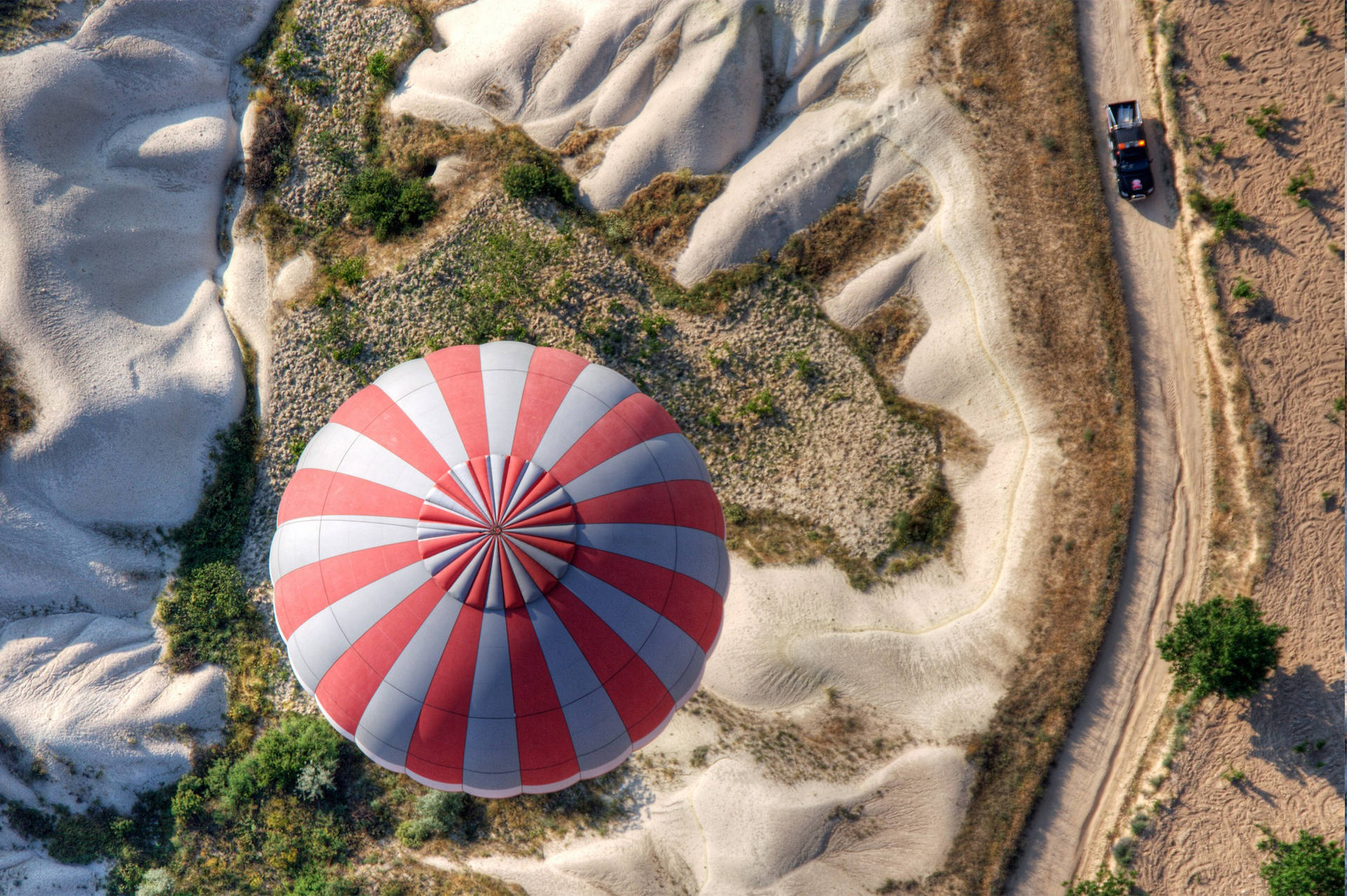 Cappadocia Balloon Top Down View Background