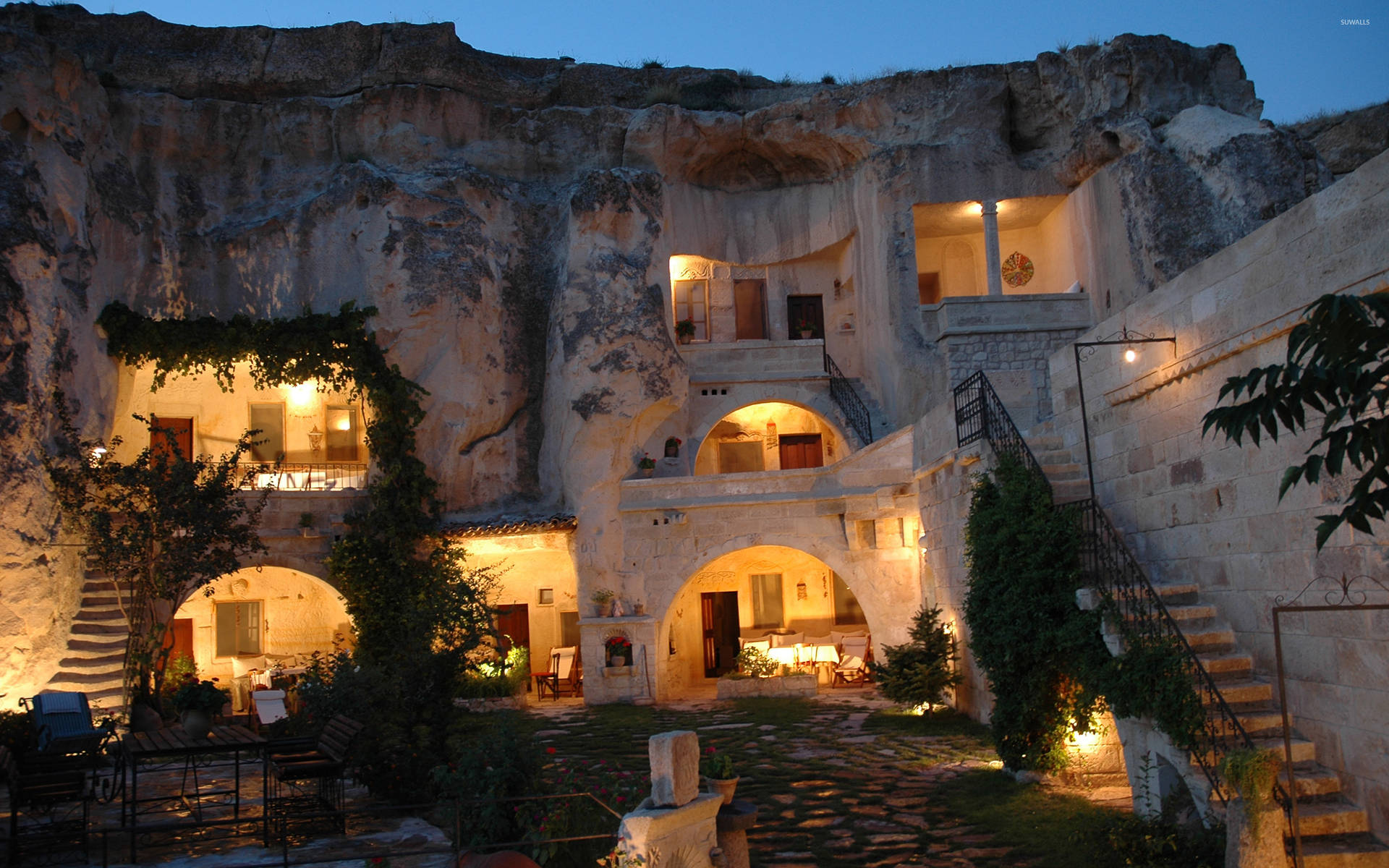 Cappadocia Brightly-lit Limestone Building Background