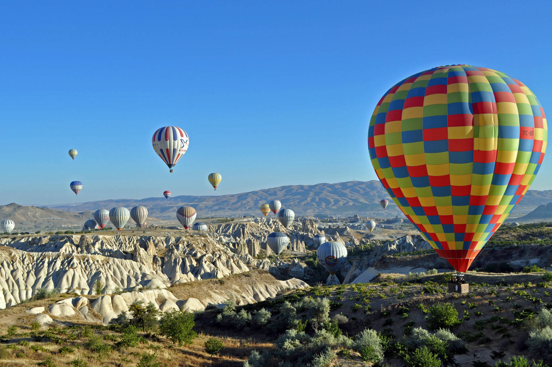 Cappadocia Colorful Balloons Background