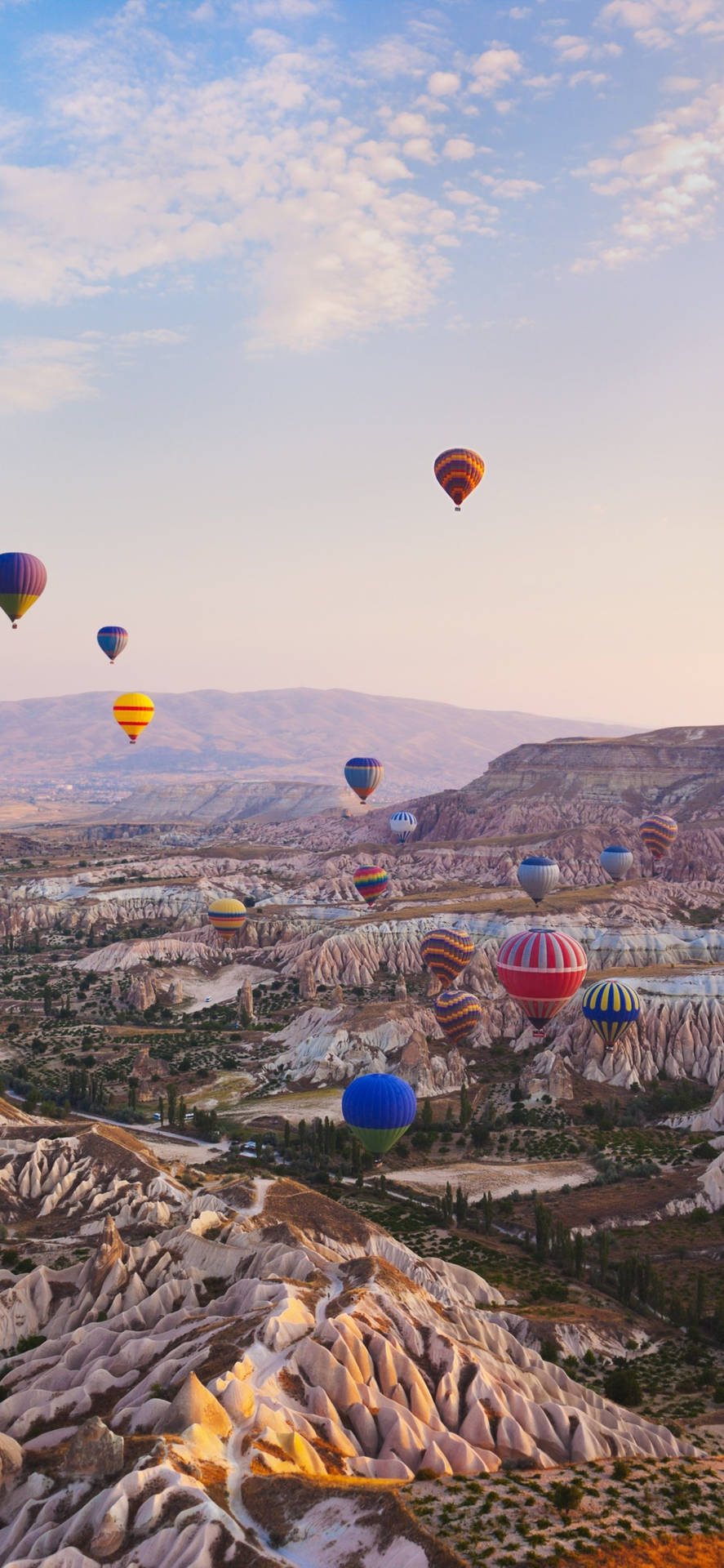 Cappadocia Landscape Scenery Balloons Background