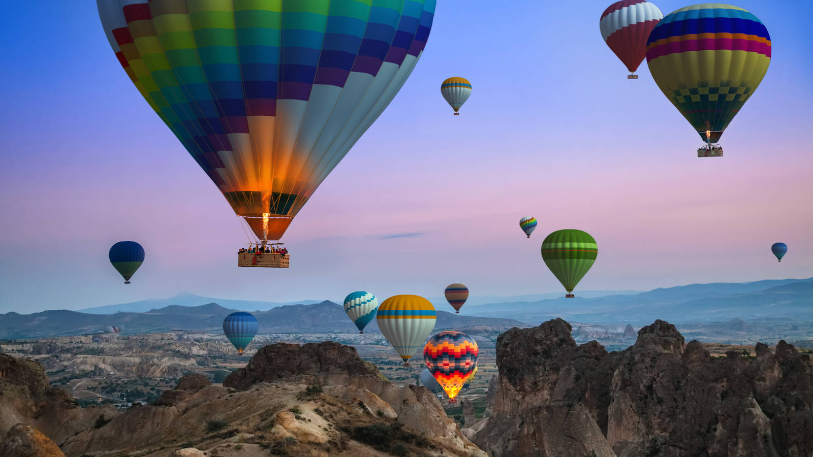 Cappadocia Pink Purple Sky Background