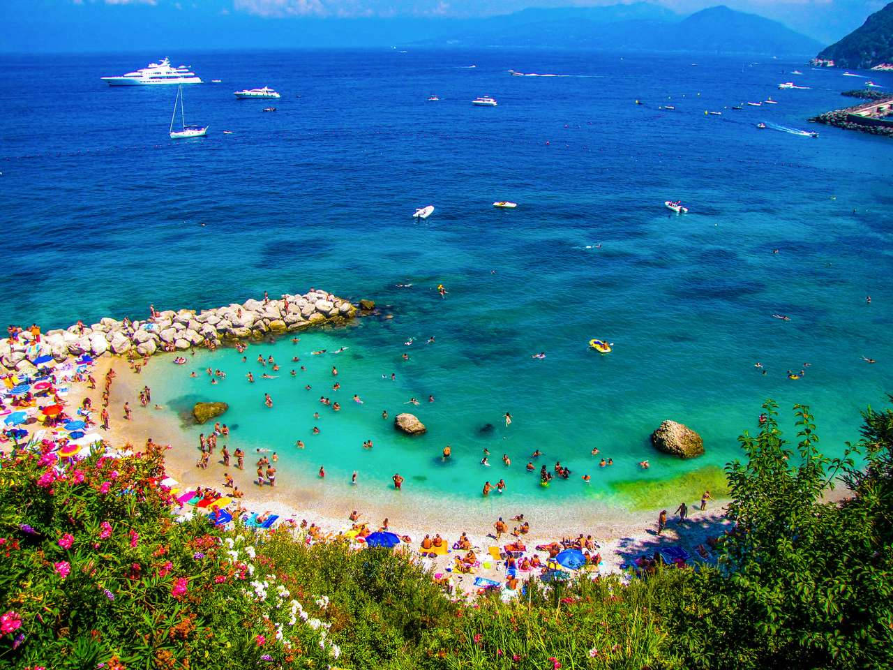 Capri Italy Beach Front Background