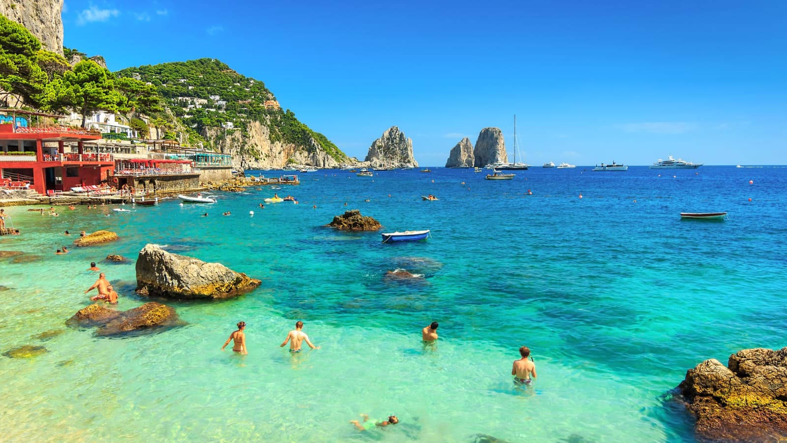 Capri Italy Beach Water Background