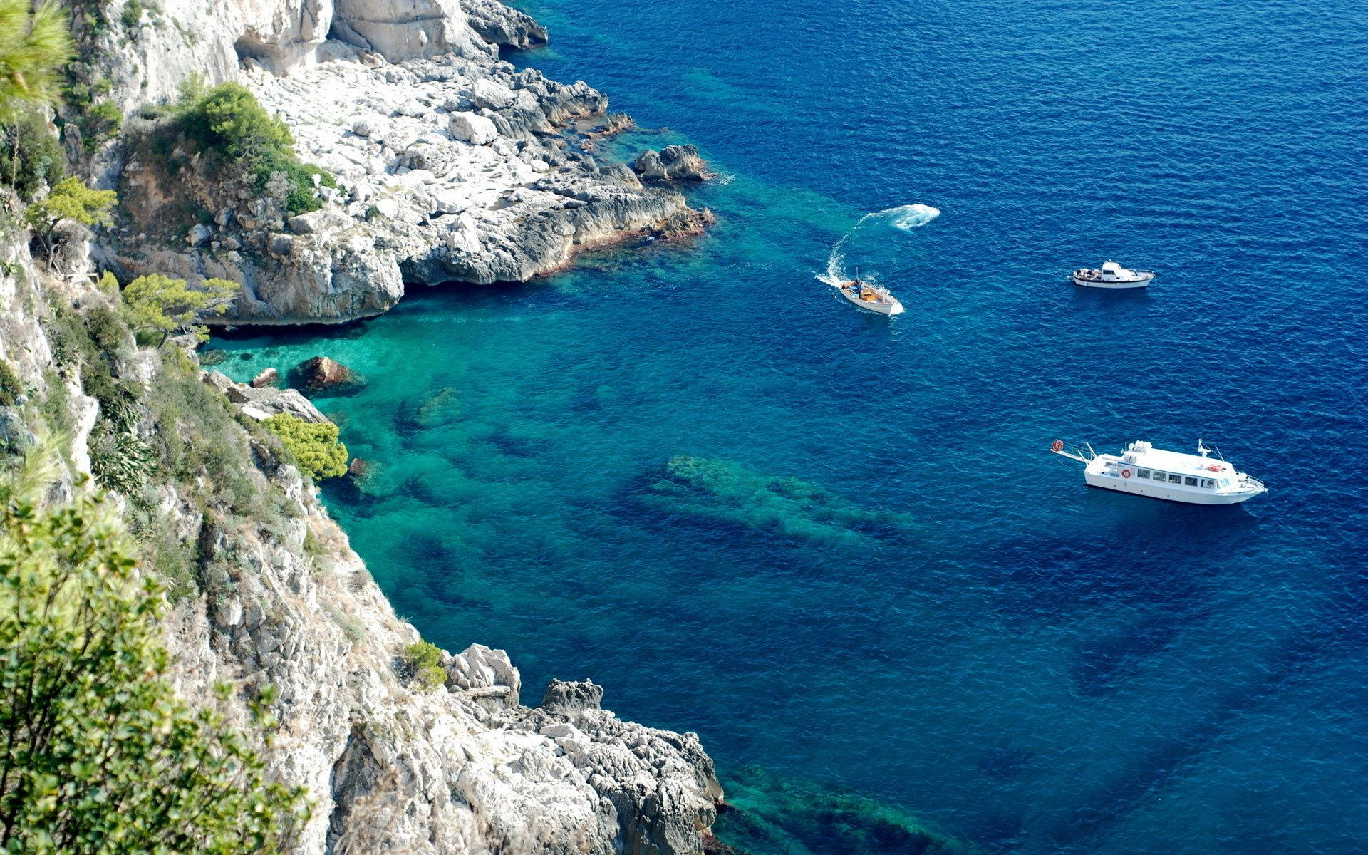 Capri Italy Deep Blue Sea Background