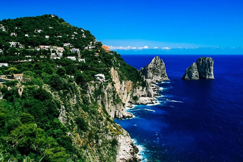 Capri Italy Green Cliff Background